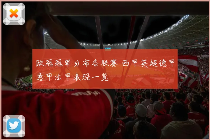 欧冠冠军分布各联赛 西甲英超德甲意甲法甲表现一览